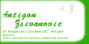 antigon zsivanovic business card